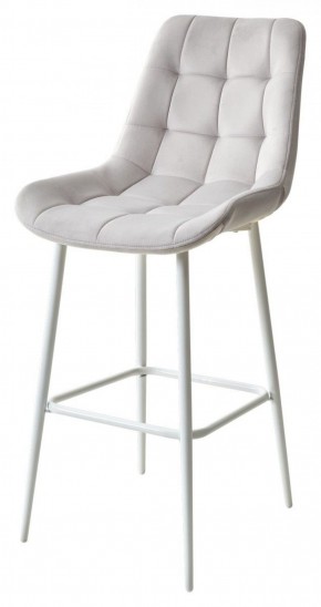 Барный стул ХОФМАН, цвет H-09 Светло-серый, велюр / белый каркас М-City в Реже - rezh.mebel-74.com | фото