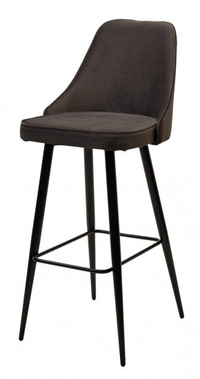 Барный стул NEPAL-BAR ГРАФИТ #14, велюр/ черный каркас (H=78cm) М-City в Реже - rezh.mebel-74.com | фото
