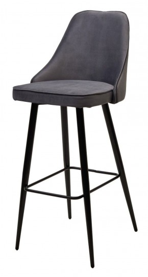 Барный стул NEPAL-BAR СЕРЫЙ #27, велюр/ черный каркас (H=78cm) М-City в Реже - rezh.mebel-74.com | фото