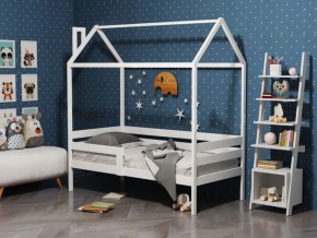 Детская кровать-домик из массива березы Соня-6 (800*1600) Белый/Лак в Реже - rezh.mebel-74.com | фото