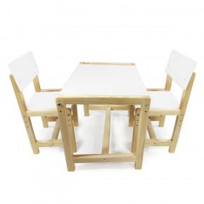 Детский растущий комплект стол и два стула  Я САМ "Лофт" (Белый, Сосна) в Реже - rezh.mebel-74.com | фото
