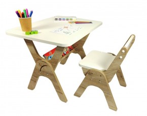 Детский растущий стол-парта и стул Я САМ "Умка" (Дуб/Серый) в Реже - rezh.mebel-74.com | фото