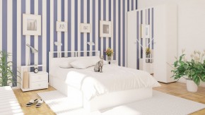 Камелия Кровать 1400, цвет белый, ШхГхВ 143,5х217х78,2 см., сп.м. 1400х2000 мм., без матраса, основание есть в Реже - rezh.mebel-74.com | фото