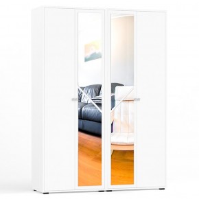 Камелия Шкаф 4-х створчатый, цвет белый, ШхГхВ 160х48х220 см., универсальная сборка, можно использовать как два отдельных шкафа в Реже - rezh.mebel-74.com | фото