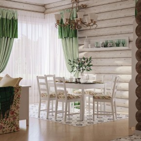 Комлект Вествик обеденный стол и четыре стула, массив сосны, цвет белый в Реже - rezh.mebel-74.com | фото