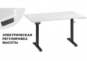 Компьютерный стол Маркос с механизмом подъема 140х80х75 белая шагрень / черный в Реже - rezh.mebel-74.com | фото