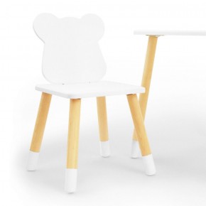 Комплект детской мебели стол и два стула Мишутка (Белый/Белый/Береза) в Реже - rezh.mebel-74.com | фото
