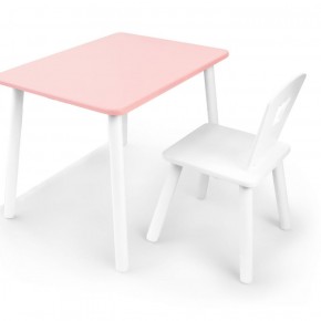 Комплект детской мебели стол и стул Корона (Розовый/Белый/Белый) в Реже - rezh.mebel-74.com | фото