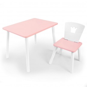 Комплект детской мебели стол и стул Корона (Розовый/Розовый/Белый) в Реже - rezh.mebel-74.com | фото