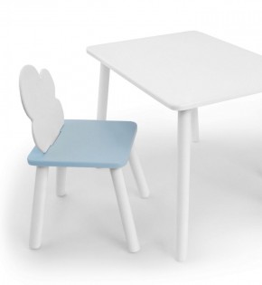 Комплект детской мебели стол и стул Облачко (Белый/Голубой/Белый) в Реже - rezh.mebel-74.com | фото
