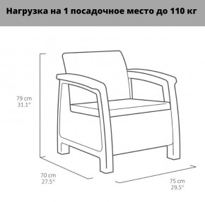 Комплект мебели Корфу Рест (Corfu Rest - without table) капучино-песок в Реже - rezh.mebel-74.com | фото