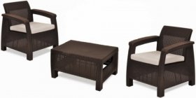Комплект мебели Корфу Уикенд (Corfu Weekend) коричневый - серо-бежевый * в Реже - rezh.mebel-74.com | фото