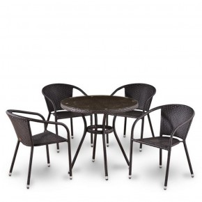 Комплект плетеной мебели T282ANT/Y137C-W53 Brown (4+1) в Реже - rezh.mebel-74.com | фото