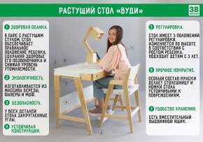 Комплект растущий стол и стул с чехлом 38 попугаев «Вуди» (Белый, Белый, Беж) в Реже - rezh.mebel-74.com | фото