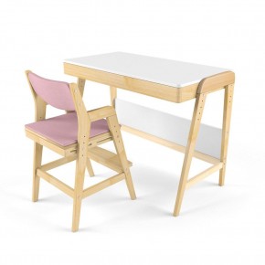Комплект растущий стол и стул с чехлом 38 попугаев «Вуди» (Белый, Береза, Розовый) в Реже - rezh.mebel-74.com | фото
