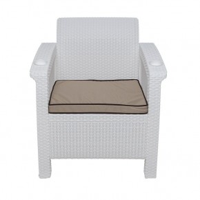 Комплект уличной мебели Yalta Premium Terrace Set (Ялта) белый (+подушки под спину) в Реже - rezh.mebel-74.com | фото