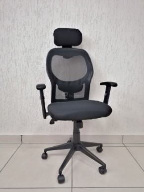 Кресло Barneo K-128 для персонала (черная ткань черная сетка) в Реже - rezh.mebel-74.com | фото