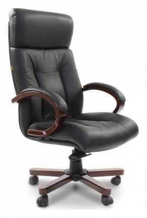 Кресло для руководителя Chairman 421 черный/орех темный, черный в Реже - rezh.mebel-74.com | фото
