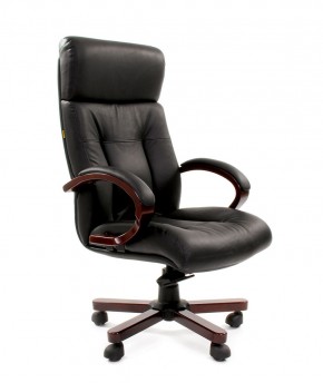 Кресло для руководителя CHAIRMAN  421 (Натуральная кожа) Черное в Реже - rezh.mebel-74.com | фото