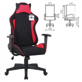 Кресло компьютерное BRABIX GT Racer GM-101 + подушка (ткань) черное/красное (531820) в Реже - rezh.mebel-74.com | фото