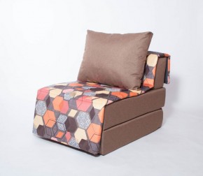 Кресло-кровать бескаркасное Харви (коричневый-геометрия браун) в Реже - rezh.mebel-74.com | фото