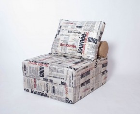 Кресло-кровать-пуф бескаркасное Прайм (Газета) в Реже - rezh.mebel-74.com | фото