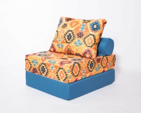Кресло-кровать-пуф бескаркасное Прайм (мехико желтый-морская волна) в Реже - rezh.mebel-74.com | фото