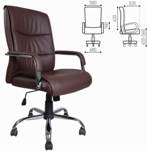 Кресло офисное BRABIX "Space EX-508" (экокожа, хром, коричневое) 531164 в Реже - rezh.mebel-74.com | фото