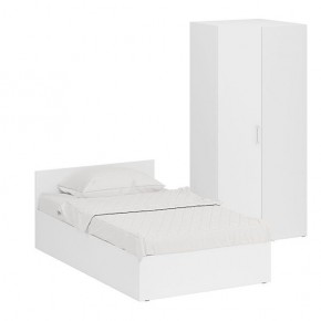 Кровать 1200 + Шкаф угловой Стандарт, цвет белый, ШхГхВ 123,5х203,5х70 + 81,2х81,2х200см., сп.м. 1200х2000 мм., без матраса, основание есть в Реже - rezh.mebel-74.com | фото