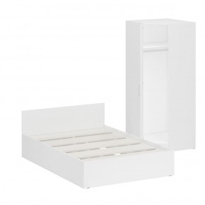 Кровать 1400 + Шкаф угловой Стандарт, цвет белый, ШхГхВ 143,5х203,5х70 + 81,2х81,2х200см., сп.м. 1400х2000 мм., без матраса, основание есть в Реже - rezh.mebel-74.com | фото