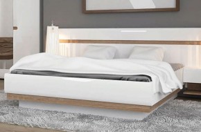 Кровать 160/TYP 94-01 с подъемником, LINATE ,цвет белый/сонома трюфель в Реже - rezh.mebel-74.com | фото