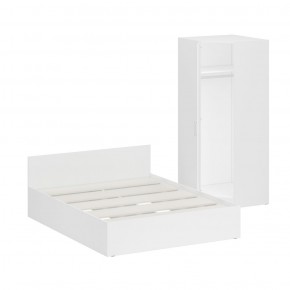 Кровать 1600 + Шкаф угловой Стандарт, цвет белый, ШхГхВ 163,5х203,5х70 + 81,2х81,2х200см., сп.м. 1600х2000 мм., без матраса, основание есть в Реже - rezh.mebel-74.com | фото