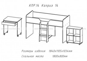 КАПРИЗ-14 Кровать 800 двухъярусная без рисунка в Реже - rezh.mebel-74.com | фото