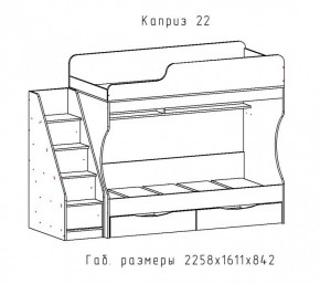 КАПРИЗ-22 Кровать двухъярусная 800 настил ЛДСП в Реже - rezh.mebel-74.com | фото