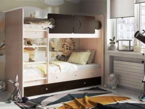 Кровать двухъярусная "Тетрис" (щиты) с бортиками + ящики в Реже - rezh.mebel-74.com | фото