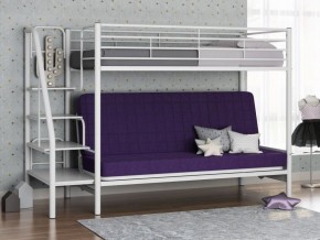 Кровать двухъярусная с диваном "Мадлен-3" (Белый/Фиолетовы) в Реже - rezh.mebel-74.com | фото
