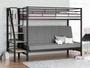 Кровать двухъярусная с диваном "Мадлен-3" (Черный/Серый) в Реже - rezh.mebel-74.com | фото