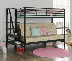 Кровать двухъярусная с диваном "Мадлен-3" (Черный/Серый) в Реже - rezh.mebel-74.com | фото
