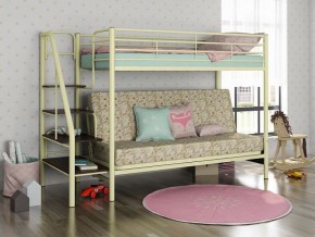 Кровать двухъярусная с диваном "Мадлен-3" (Белый/Фиолетовы) в Реже - rezh.mebel-74.com | фото