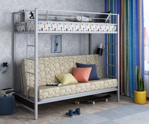 Кровать двухъярусная с диваном "Мадлен" (Серый/Фиолетовый) в Реже - rezh.mebel-74.com | фото