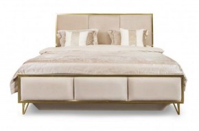 Кровать Lara 1600 с мягким изголовьем + основание (белый глянец) в Реже - rezh.mebel-74.com | фото