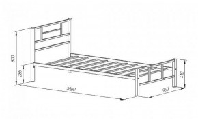 Кровать металлическая "Кадис 900х1900" Белый в Реже - rezh.mebel-74.com | фото