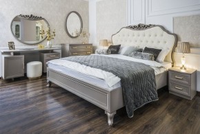 Кровать Мокко 1600 с мягким изголовьем + основание (серый камень) в Реже - rezh.mebel-74.com | фото