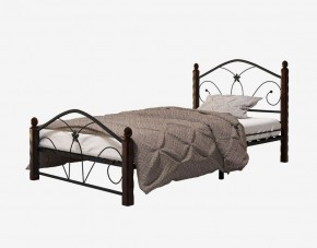 Кровать "Селена 1" Черная (900*2000) (ножки-шоколад) с коваными элементами в Реже - rezh.mebel-74.com | фото