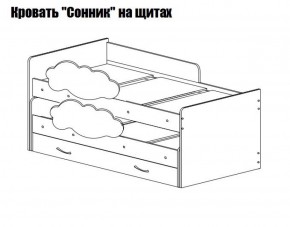 Кровать выкатная Соник на щитах (800*1600) с бортиком + ящик в Реже - rezh.mebel-74.com | фото