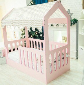 Кровать-домик без ящика 800*1600 (Розовый) в Реже - rezh.mebel-74.com | фото