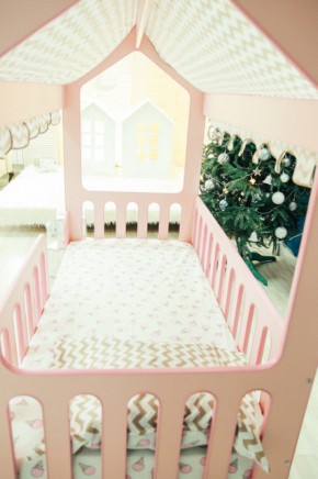 Кровать-домик без ящика 800*1600 (Розовый) в Реже - rezh.mebel-74.com | фото
