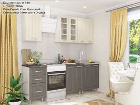 Кухонный гарнитур Луксор-евро 1600 серый-кремовый в Реже - rezh.mebel-74.com | фото