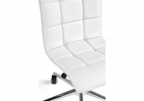 Офисное кресло Квадро экокожа белая / хром в Реже - rezh.mebel-74.com | фото