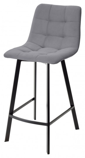 Полубарный стул CHILLI-QB SQUARE серый #27, велюр / черный каркас (H=66cm) М-City в Реже - rezh.mebel-74.com | фото
